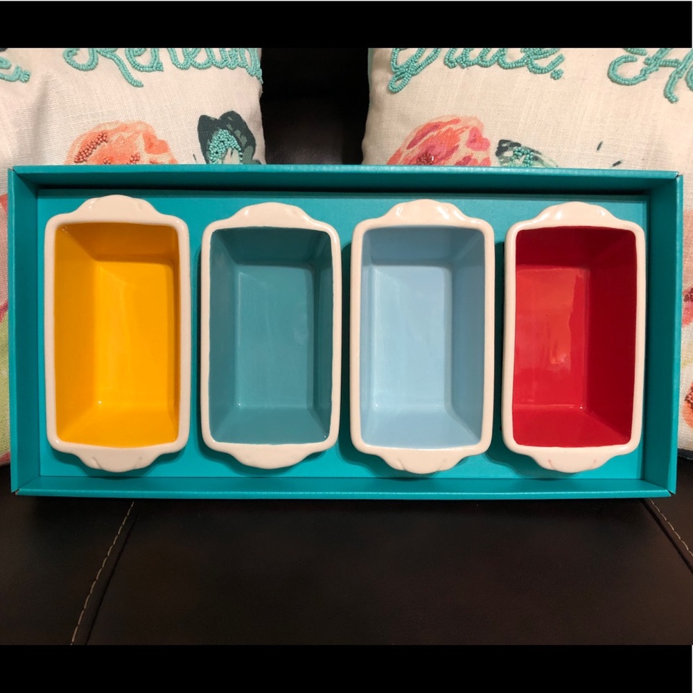 Pioneer Woman Mini Ceramic Loaf Pan Set • Set of 4